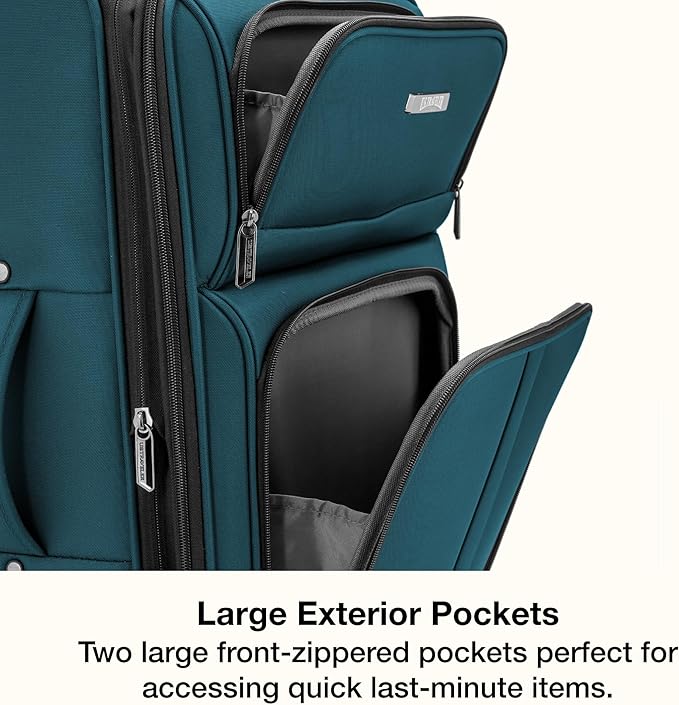 U.S. Traveler Anzio Softside Expandable Luggage with Spinner Wheels, Teal, 30-Inch Large