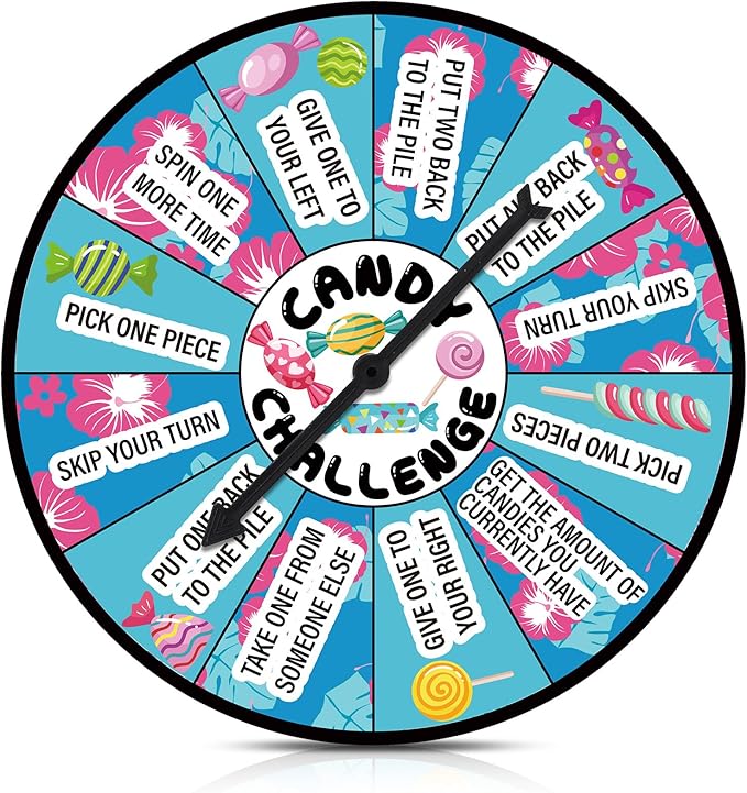 Soulchen Candy Challenge Game Spinner Spring Party Supplies Holiday Festival Game Cartoon Themed Birthday Party Favors Decoration for Boys Girls Teen Adult Family(Cartoon)