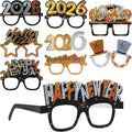 PRETYZOOM 9Pcs 2026 Happy New Year's Eve Eyeglasses: Year of Horse Glasses Nye Party Favor for 2026 Supplies Glitter Holiday Glasses Decorations