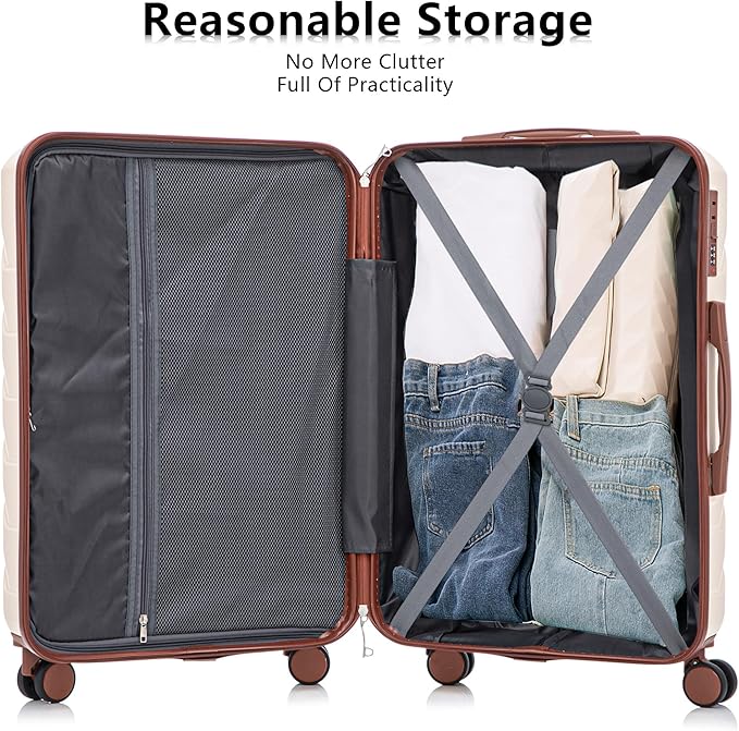 Luggage Sets 3 Piece Suitcase Set, ABS Hardside Carry-on, Checked Luggage, Lock