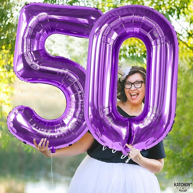 Giant, Purple 0 Number Balloons - 40 Inch | Pair 0 Digit Balloon to Other Number | Purple 0 balloon number for Birthday Party Supplies | Purple number 0 balloon for Mermaid Theme Birthday Decorations