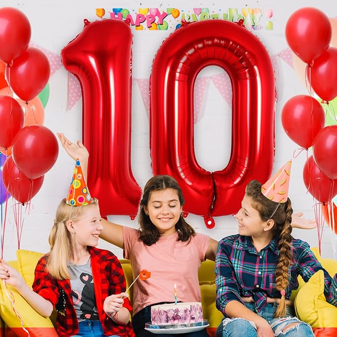 Red Number 0 Balloon 40 Inch, Big Large Foil Helium Number Balloons, Jumbo Giant Mylar Number 0 Balloons for Birthday Red Party Decorations Supplies Anniversary