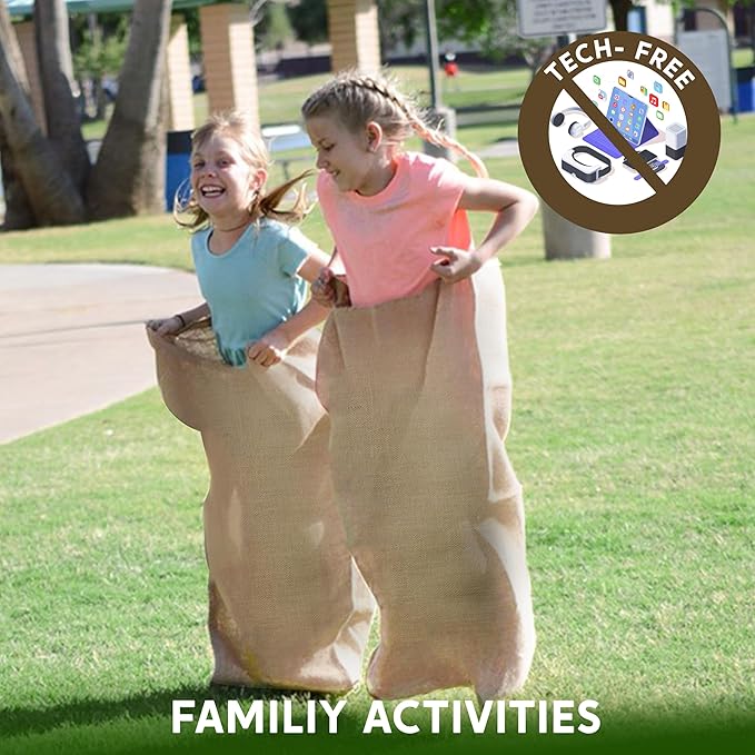 JOYIN 6 Pack Large Burlap Potato Sack Race Bags, 39" x 25" Potato Sacks Racing Bags for Kids & Adults,Outdoor Play, Family Reunion, Outdoor Picnic Party, Outside Yard Lawn Easter Carnival Games