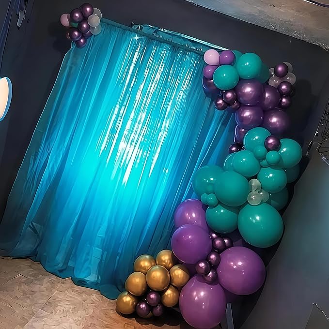 Purple and Blue Balloon Garland Kit, Purple Teal Turquoise Metallic Gold Mermaid Latex Balloon Garland Arch Kit for Girls Women Mermaid Birthday Wedding Bridal Baby Shower Party Decorations Supplies