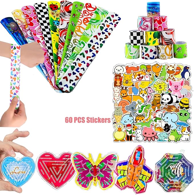 128 Pcs Party Favors for Kids 4-8-12, Fidget Toys, Pinata Stuffers, Treasure Chest Box Toys for Classroom, Goodie Bag Stuffers, Carnival Prize Box Toy for Boys Girls, Easter Egg Filler Gifts Bulk Toys