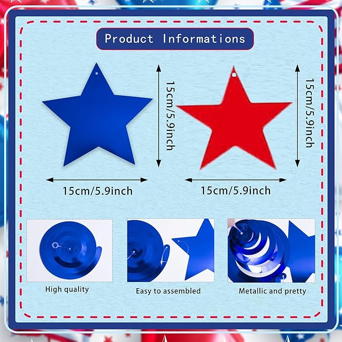 4th of July Party Supplies Set, Patriotic Party Decorations Sets,American Flag Banner Plates and Napkin Tablecloths, 4th of July Decorations Red White and Blue for Memorial ,Serve 25