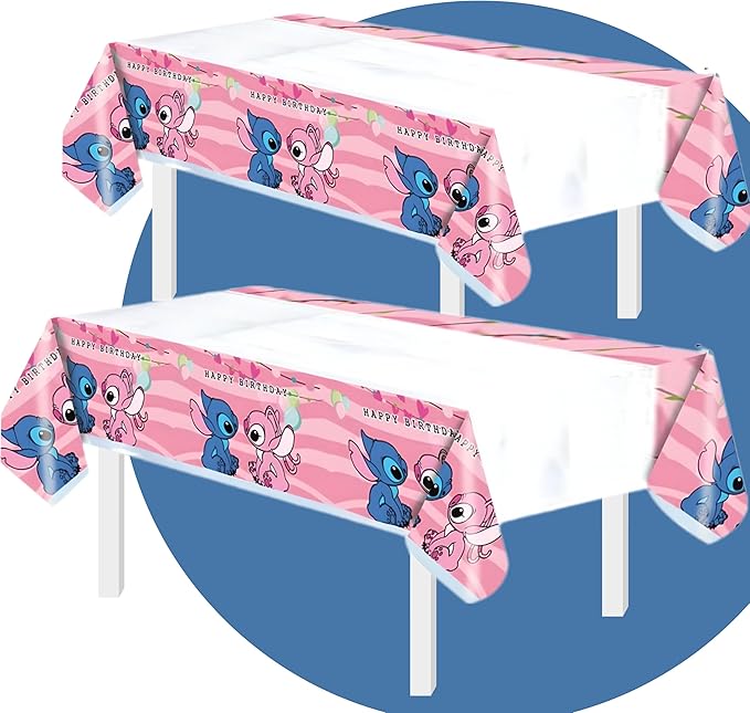 BELMAKS 2 PCS Party Tablecloth 70" x 42" Birthday Girl Pink Tablecloth Baby Shower Decorations for Girl Pink Birthday Decorations Tablecovers for Party