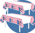 BELMAKS 2 PCS Party Tablecloth 70" x 42" Birthday Girl Pink Tablecloth Baby Shower Decorations for Girl Pink Birthday Decorations Tablecovers for Party