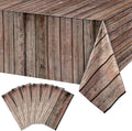 Tiamon 6 Pcs Western Party Tablecloth Western Cowboy Party Table Cover Cowboy Theme Plastic Tablecloth Wild West Wood Grain Table Cover for Birthday Baby Shower Decor (54 x 108 Inch)