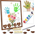 12" DIY Handprint Kit with Non-Toxic Paints, Mothers Day Father's Day Art Craft Family Keepsake Wooden Frame, Birthday Gifts for Mum, Daddy, Grandparents, Nana, Mimi from Daughter Son HF279