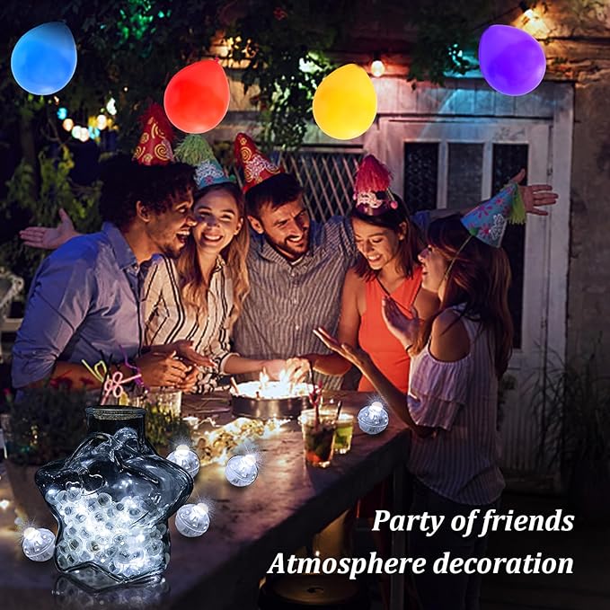 AIKEI 200pcs LED Balloon Lights,White Mini Balls Lights,Long Standby Time Easter Decor,Waterproof for Paper Lantern Easter Eggs Halloween Christmas Wedding Birthday Party Decoration