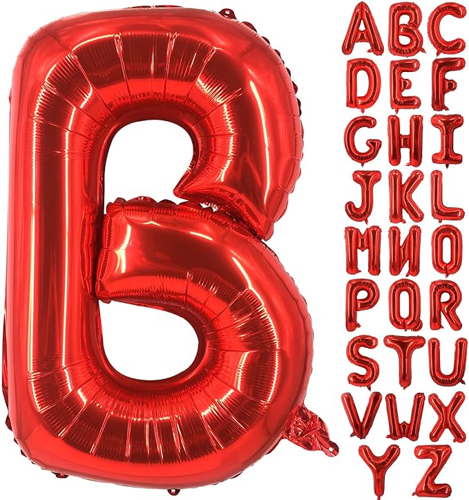 Lovoir 40 Inch Large Red Letter B Balloons Big Size Jumbo Mylar Foil Helium Balloon for Birthday Party Celebration Decorations Alphabet Red B