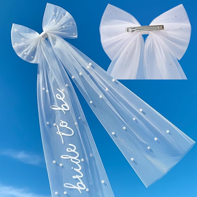 Bride to Be Veil for Bachelorette Party, Bridal Shower, Wedding Morning, Engagement Photo Accessory