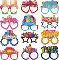 12PCS Happy Birthday Glasses, Birthday Party Paper Eyeglasses Photo Booth Props for Birthdays Party Supplies Decorations