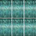 3.3 x 6.6 ft Foil Fringe Backdrop Curtains, Tinsel Streamers Party Decorations, Fringe Backdrop for Birthday, Baby Shower, Gender Reveal, Graduation (6, Retro Green)
