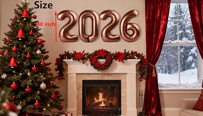 Coffee Brown Number Balloons Party Decorations for 2026, 40 Inch Happy New Years Decorations 2026, Coffee Brown Large 2026 Numbers for Graduation