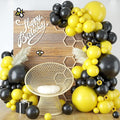 Black and Yellow Balloon Arch Kit - 100pcs Balloon Garland Kit with Black and Yellow Balloons in 18/12/10/5 inch Sizes for Baby Shower or Birthday Parties - Bee and Bumblebee Themed Decoration