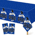 QZYL 2 PCS Graduation Decorations 2026, 108" X 54" Blue Graduation Tablecloth, Disposable Plastic Class of 2026 Tablecover, Rectangle Congrats Grad Table Cloths for Grad Decor Party Supplies