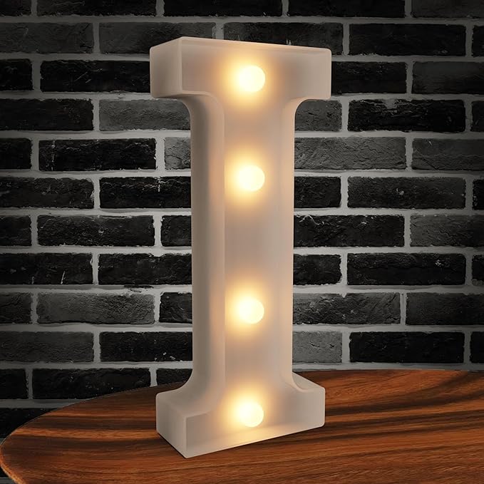Marquee Light up Letters, 26 Alphabet LED Lights, Night Light White Plastic Letters for Engagement Party Wedding Baby Shower Birthday
