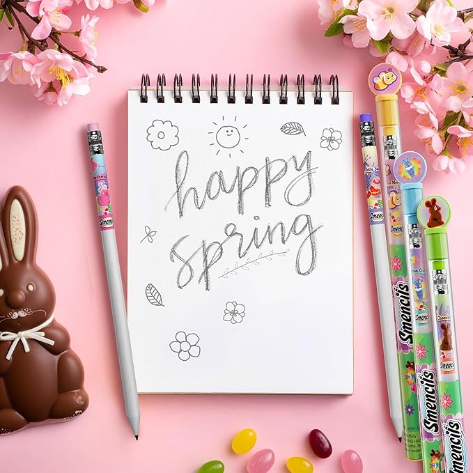 Spring Smencils - HB #2 Scented Pencils, 5 Count, Gifts for Kids, School Supplies, Classroom Rewards, Easter basket stuffers