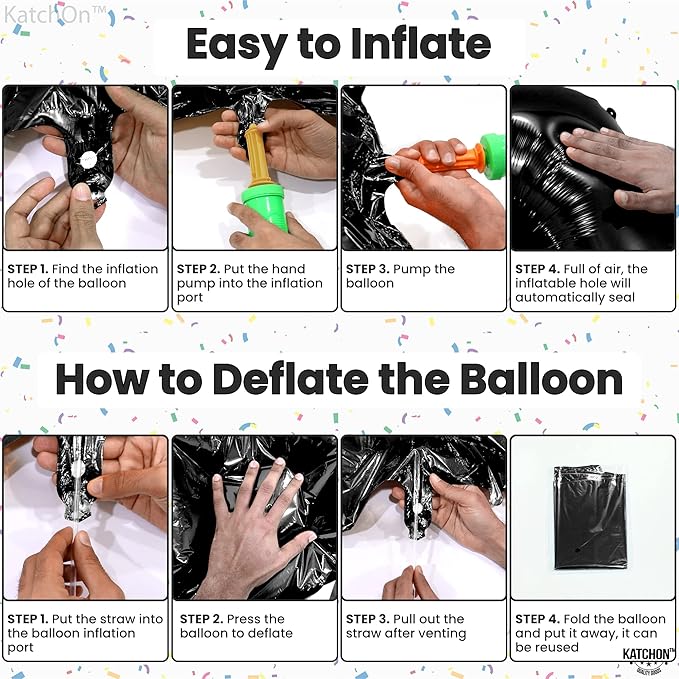 KatchOn, Giant Black Number 6 Balloon - 40 Inch | 6th Birthday Balloon for 6th Birthday Decorations | 6 balloons for Birthday | Six Number | 6 Year Old balloon for 6 Year Decorations