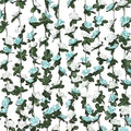 MARTINE MALL Flower Garland - 5 Strands 41Ft Rose Vines for Bedroom Decor, Blue and White Rose Floral Garland for Room Birthday Wedding Party Garden Wall Decor
