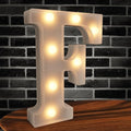 Marquee Light up Letters, 26 Alphabet Battery Powered LED Lights, Night Light White Plastic for Engagement Party Wedding Baby Shower Birthday, Table Decoration (Letter F)
