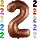 KatchOn, Giant Coffee Brown 2 Balloon Number - 40 Inch | Brown 2 Birthday Balloon, 2nd Birthday Decorations for Boy | Safari Theme Party Decorations | 2nd Birthday Party Supplies