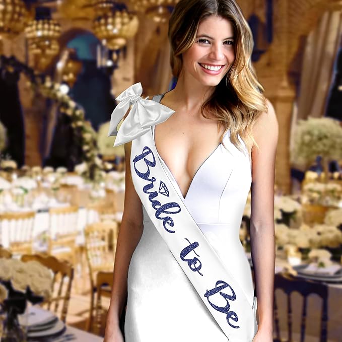 RhinestoneSash Something Blue for Bride - Navy Bridal Party Sash - Denim and Diamonds Bachelorette Party