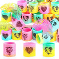 36 Packs Spring Rainbow Magic Fidget Stress Coil Mini Springs Bulk Toys Valentine's Day Wedding Party Favor Goodie Bag Stuffers For Kids Boys Girls (Love)
