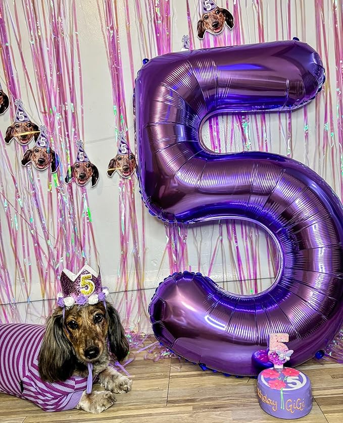 40 Inch Purple Number 3 Balloon, Giant 3 Number Balloons for 3rd Birthday Decorations, Party Supplies for Baby Boy Girl, Purple Party Decor