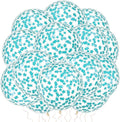 VHUWE 25 Pcs Teal Blue Star Confetti Balloons, 12 Inch Clear Latex Balloon with Confetti Inside for Birthday Party Baby Shower Graduation Engagement Bridal Shower Decorations Supplies -Teal Blue Star