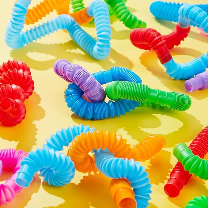 JOYIN 36 Pack Pop Tubes, Sensory Toys (Small) Fidget Toys Party Favors - 9 Colors, Creativity Learning & Fun for Toddler Kids - Perfect for Easter Goodie Bags, Classroom School Reward