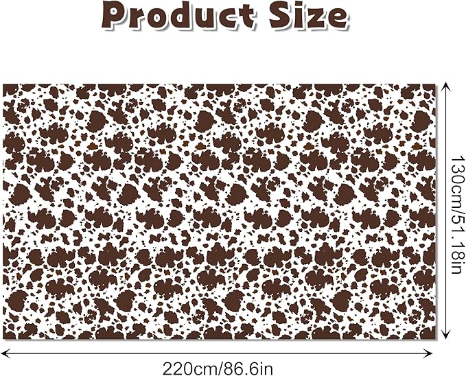 3 Pcs Cow Print Party Tablecloth, Cow Print Tablecovers Farm Animal Birthday Party Decorations Black and White Cows Prints Rectangle Disposable Plastic Table Covers,54 x 87In