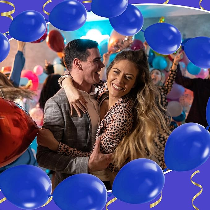 Link Balloons 6 Inch - 100 Pcs Quick Link Balloon Latex Linking Balloons Connected Linkable Balloon Birthday Wedding Party Decorations(Royal Blue)