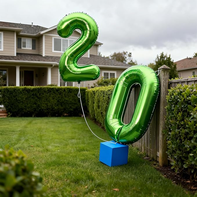40 Inch Large Foil Helium Number Balloon Birthday Wedding Party 0-9 (Green, 7)