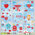 82 PCS Nurses Week Decorations, 9 Sheets Nurses Week Window Clings with Hearts, Thank You Nurse Appreciation Week Decor, Double-Sided Nursing Stickers for Windows Stores Offices Parties