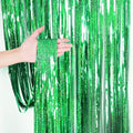 BEAYFILY 3 Pack Fringe Curtains Party Decorations,Tinsel Backdrop Curtains for Parties,Photo Booth Wedding Graduations Birthday Christmas Event Party Supplies (Green)