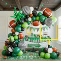 Football Balloon garland arch kit Dark green Brown black balloon large mylar star for sport theme super bowl touch down birthday tailgate party decorations