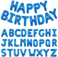TONIFUL 65 Pcs 16 Inch Navy Blue Happy Birthday Balloons and 2 Sets A-Z Foil Letters Balloons DIY Personalized Phrase Banner for Birthday Celebration Halloween Thanksgiving Christmas Party Decorations