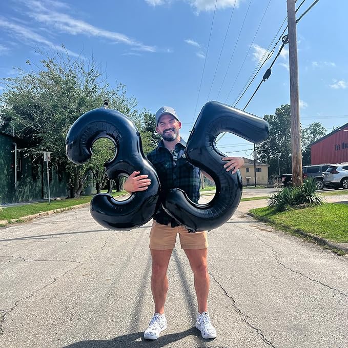 Black Number 16 Balloon 40 Inch, 16th Birthday Party Decorations for Children, Giant 16 Foil Balloon for Party Supplies