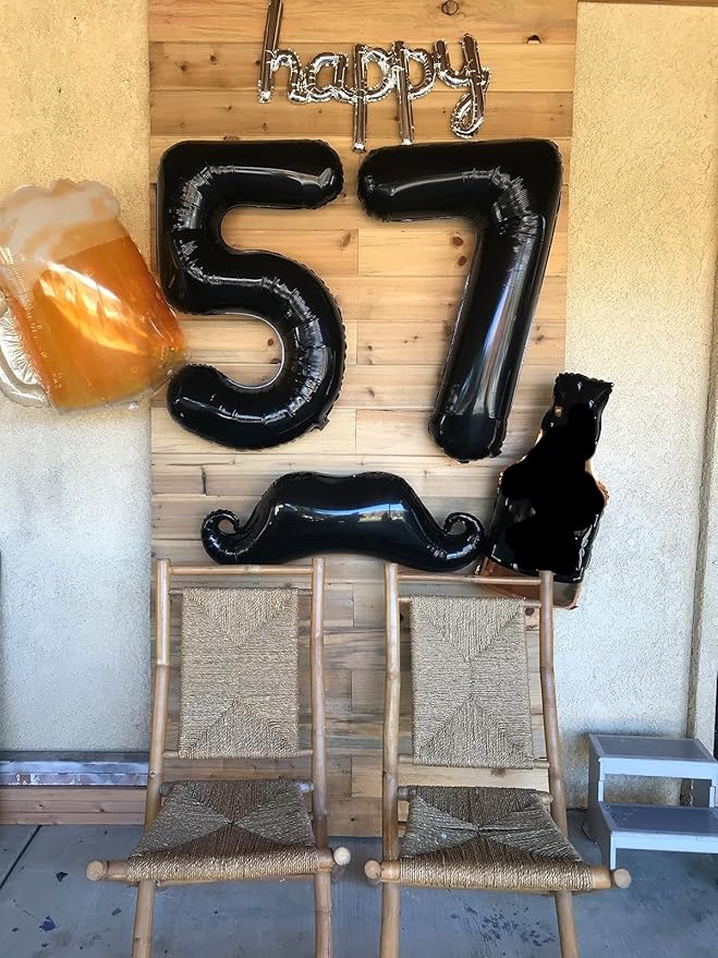 7 Balloon Black Number, 17th Birthday Decorations For Boys And Girls, 40 Inch Big Balloons for 7, 17, 27, 70 Birthday, Wedding Anniversary, Christmas, New Year, Halloween Party Decoration