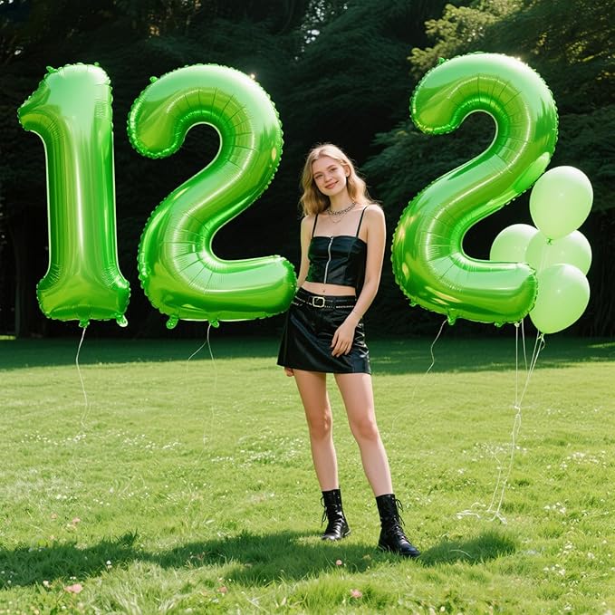 40 Inch Light Green Balloon Number 1 First Birthday Jumbo Mylar Foil Helium Balloon for 10 21 31 Birthday Digital for Birthday Party Wedding Anniversary Party Decorations