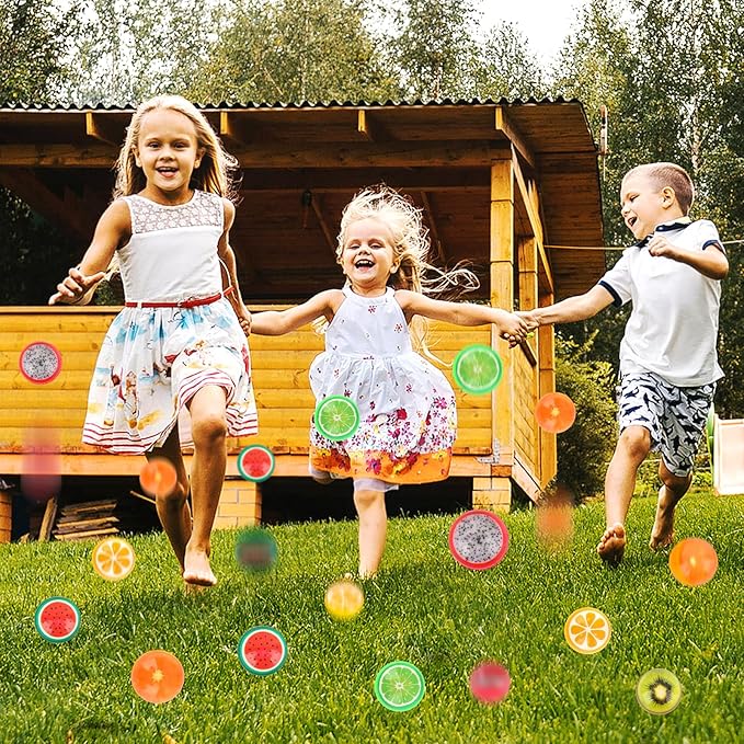 Hxezoc 24 Pcs Fruit Bouncy Balls for Kids, 32mm 6 Colors Rubber Bounce Balls Bulk for Party Favors, Goodie Bag Fillers, Easter Gift Bag Stuffers, Basket Stuffers, Classroom Prizes