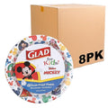 Glad for Kids Disney Mickey and Friends Disposable Paper Plates for Snacks and Meals, Heavy Duty Soak Proof Cut Resistant Microwave Safe Kids Plates, Party Pack, 8.5 Inch, 40 Count - 8 Pack