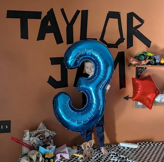 30 Number Balloons, Dark Blue Balloons for Man Woman 30th Birthday Decoration, Foil Number Ballon for 30 Anniversary, Bridal Shower, Graduation, Halloween, Christmas, New Year