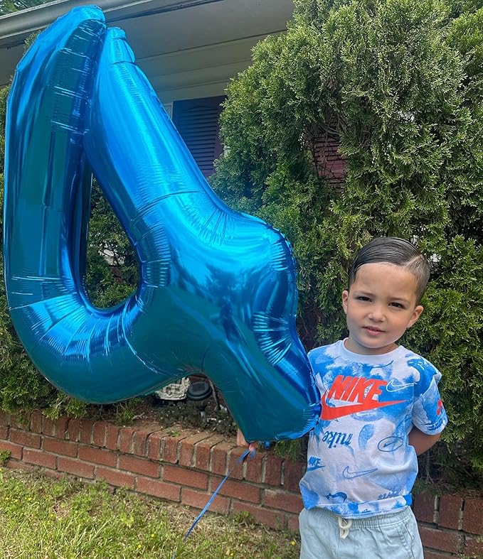 Metallic Blue Number 1 Balloon for First Birthday 40 Inch, 1st One Number Balloons Birthday Decorations for Girl Boy Toddler Baby