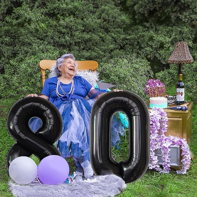 Number Balloons Black Party Balloon - Giant Number 10 Balloon, 40 Inch Large Balloon for Birthday Decorations, Black Party Supplies for Men Women