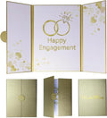 Large Engagement Card Engagement Gifts for Couple, Engagements Party Decorations, Happy Engagements Guest Book Alternative Decorations Party Supplies (Gold)