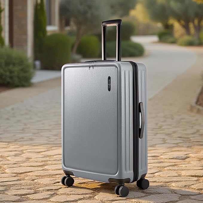 TRAVELARIM 24 Inch Luggage with Spinner Wheels, Hard Shell Suitcase with TSA Locks for Luggage, Travel Large Suitcase, Expandable Hard Shell Suitcases, Grey